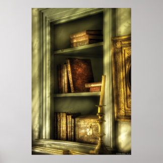 Póster Escritor - En la biblioteca