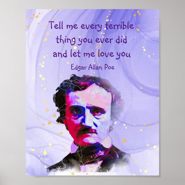 Póster Escritor poeta de Edgar Allan Poe poeta poeta Cita (Frente)