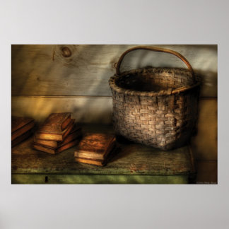 Póster Escritor - Una cesta y algunos libros