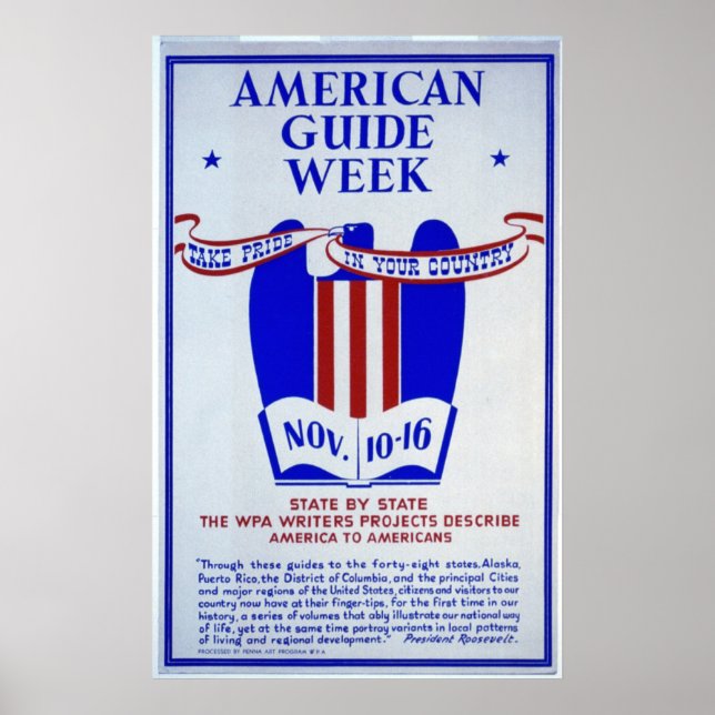 Póster Escritores de WPA de American Guide Week (Frente)