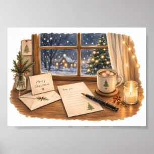 Póster Escritorio para Escribir Cartas de Navidad para Pa