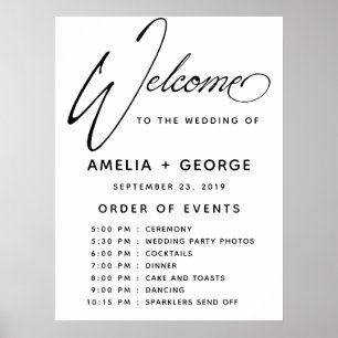 Póster Escritura a mano natural con guión de tipografía