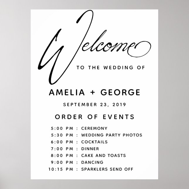 Póster Escritura a mano natural con guión de tipografía (Frente)