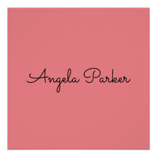 Póster Escritura a mano Simple Pink Profesional Moderno