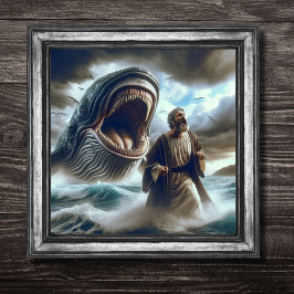 Póster Escritura cristiana Jonah Whale Bible Art