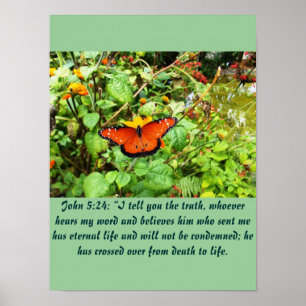 Póster Escritura Cristiana Juan 5:24
