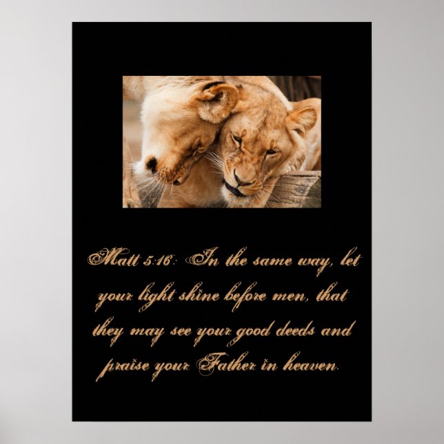 Póster Escritura cristiana Matt 5:16 (Frente)