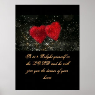Póster Escritura Cristiana Ps 37:4