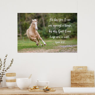Póster Escritura de caballo palomino contra tropa