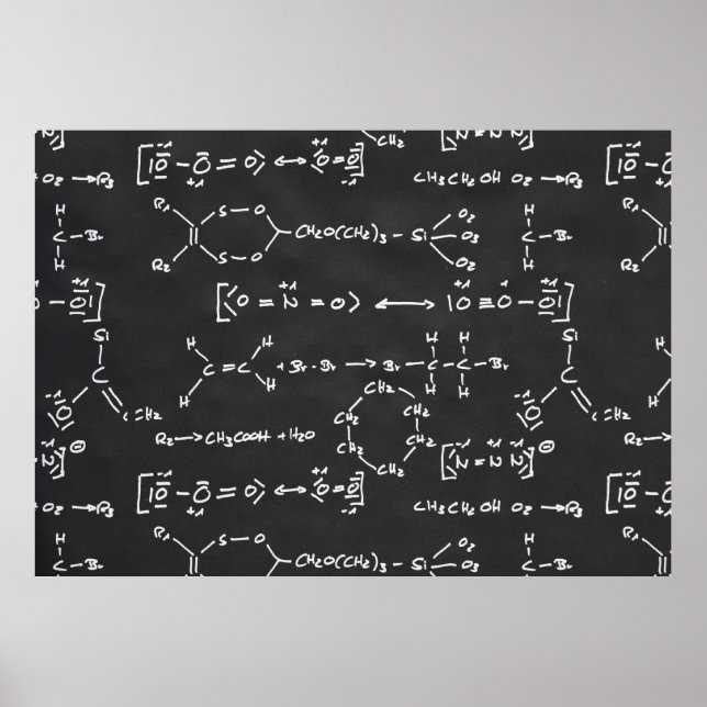 Póster Escritura de fórmula química (Frente)