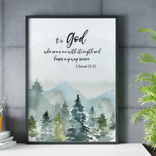 Póster Escritura de la Biblia de la montaña