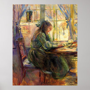 Póster Escritura de la chica joven de Berthe Morisot