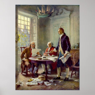 Póster Escritura de la Declaración de Independencia