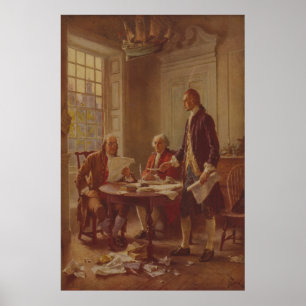 Póster Escritura de la Declaración de Independencia por