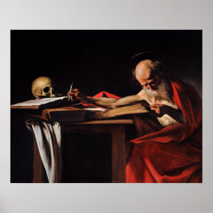 Póster Escritura de Saint Jerome (por Caravaggio)