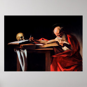 Póster Escritura de Saint Jerome por Caravaggio (1606)