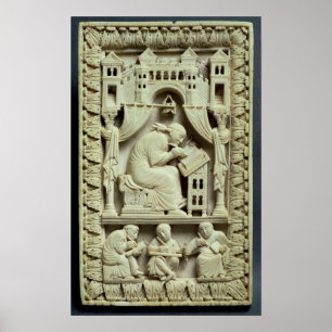 Póster Escritura de St Gregory con los escribanos abajo