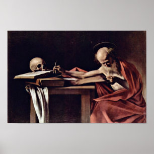 Póster Escritura de St Jerome de Miguel Ángel Merisi DA