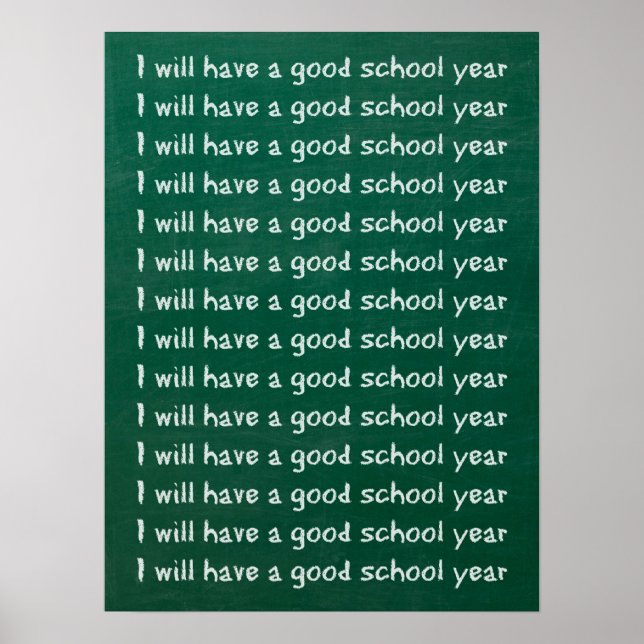 Póster Escritura de tablero de caracteres (Frente)