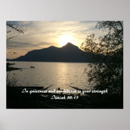 Póster Escritura del atardecer sobre la quietud