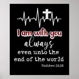 Póster Escritura inspiradora de KJV que estoy contigo sie