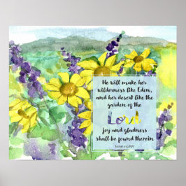 Póster Escritura Isaías 51:3 Lupinos del Desierto Flores 