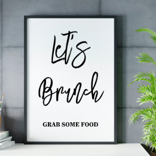 Póster Escritura Vamos a brunch Bridal Shower Rótulo