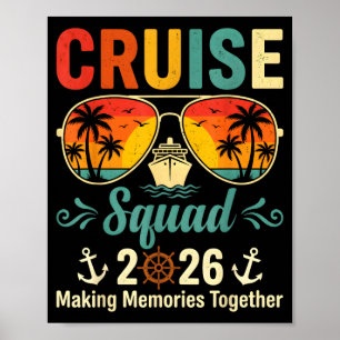 Póster escuadra de crucero vacaciones de verano 2026 fami