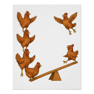 Póster escuadrón de acrobacias de pollitos alegres