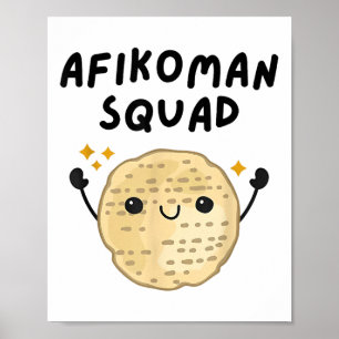 Póster Escuadrón de Afikoman Pover Cute Pesach Niños Pequ