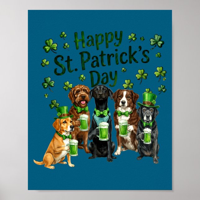 Póster escuadrón de amantes de los perros del día de San  (Frente)