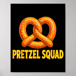 Póster escuadrón de amantes de pretzel retorcido 