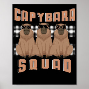 Póster Escuadrón de animales Capybara Rodent