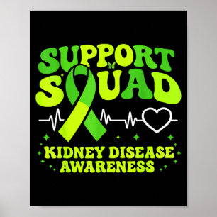Póster Escuadrón de apoyo al guerrero renal cinta verde