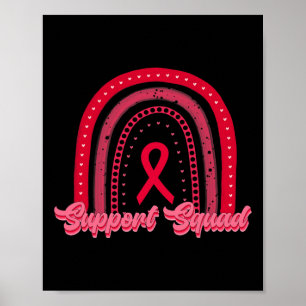 Póster Escuadrón de Apoyo Rojo Conciencia del Cáncer de S