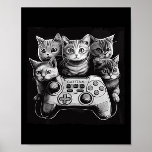 Póster Escuadrón de controladores de videojuegos para gat