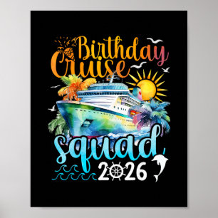 Póster Escuadrón de crucero de cumpleaños 2026 Fiesta de