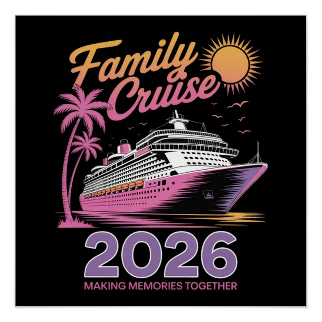 Póster Escuadrón de crucero familiar viaje coincidente va (Anverso)
