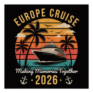 Póster escuadrón de crucero por Europa 2026 vacaciones fa