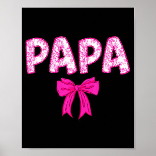 Póster escuadrón de cumpleaños de papá con lazo rosa fami