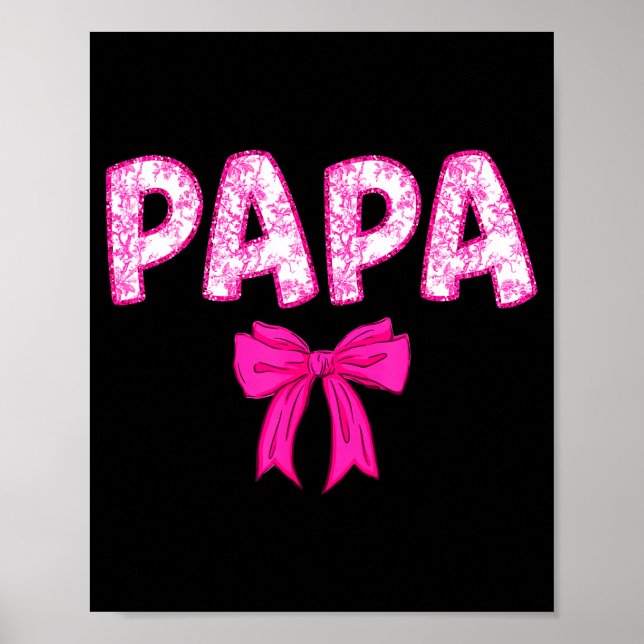 Póster escuadrón de cumpleaños de papá con lazo rosa fami (Frente)