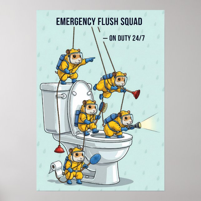 Póster Escuadrón de Descarga de Emergencia (Frente)