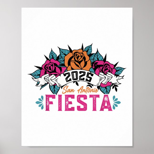 Póster Escuadrón de Fiesta 2025 San Antonio Texas Cinco D (Frente)