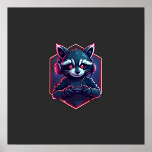 Póster Escuadrón de Gaming Mapache