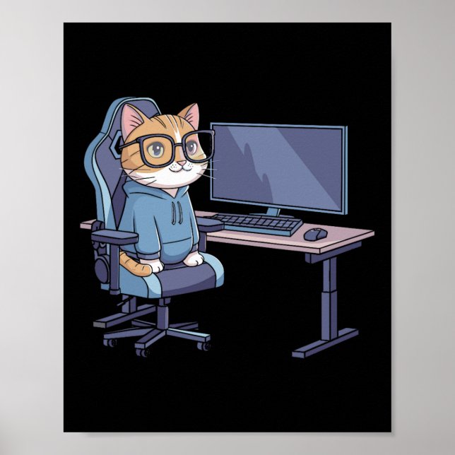 Póster Escuadrón de Gatos Jugadores Meme Divertido 1  (Frente)