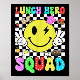 Póster Escuadrón De Héroes Del Almuerzo De Vuelta Al Café