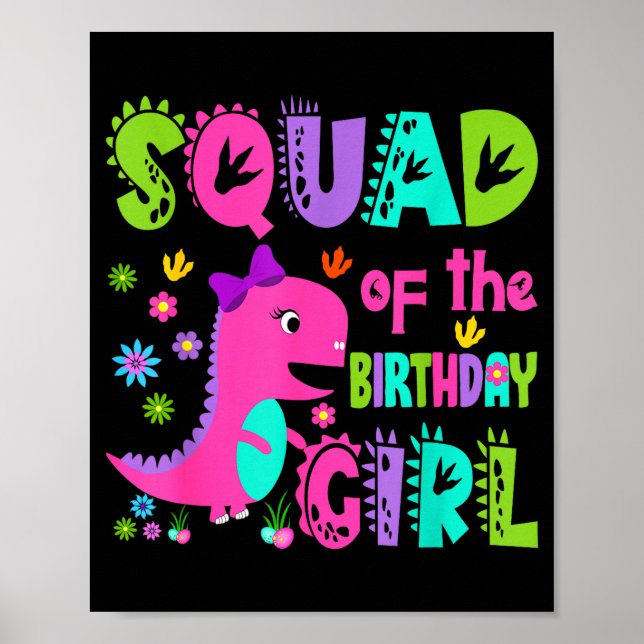 Póster Escuadrón de la chica del cumpleaños saurio rex di (Frente)