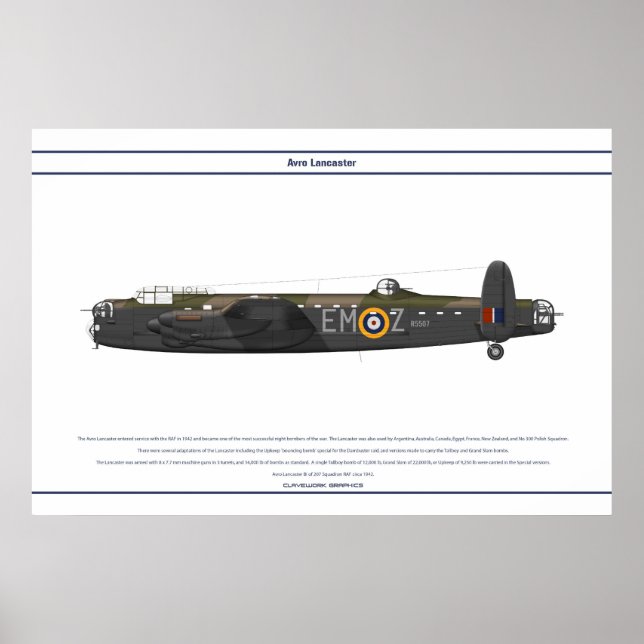 Póster Escuadrón de Lancaster BI 207 (Frente)