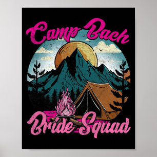 Póster Escuadrón de Novias Camping Retro Campamento Bache