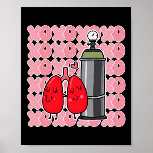 Póster Escuadrón de Pulmones Xoxo Enfermera Terapeuta Res